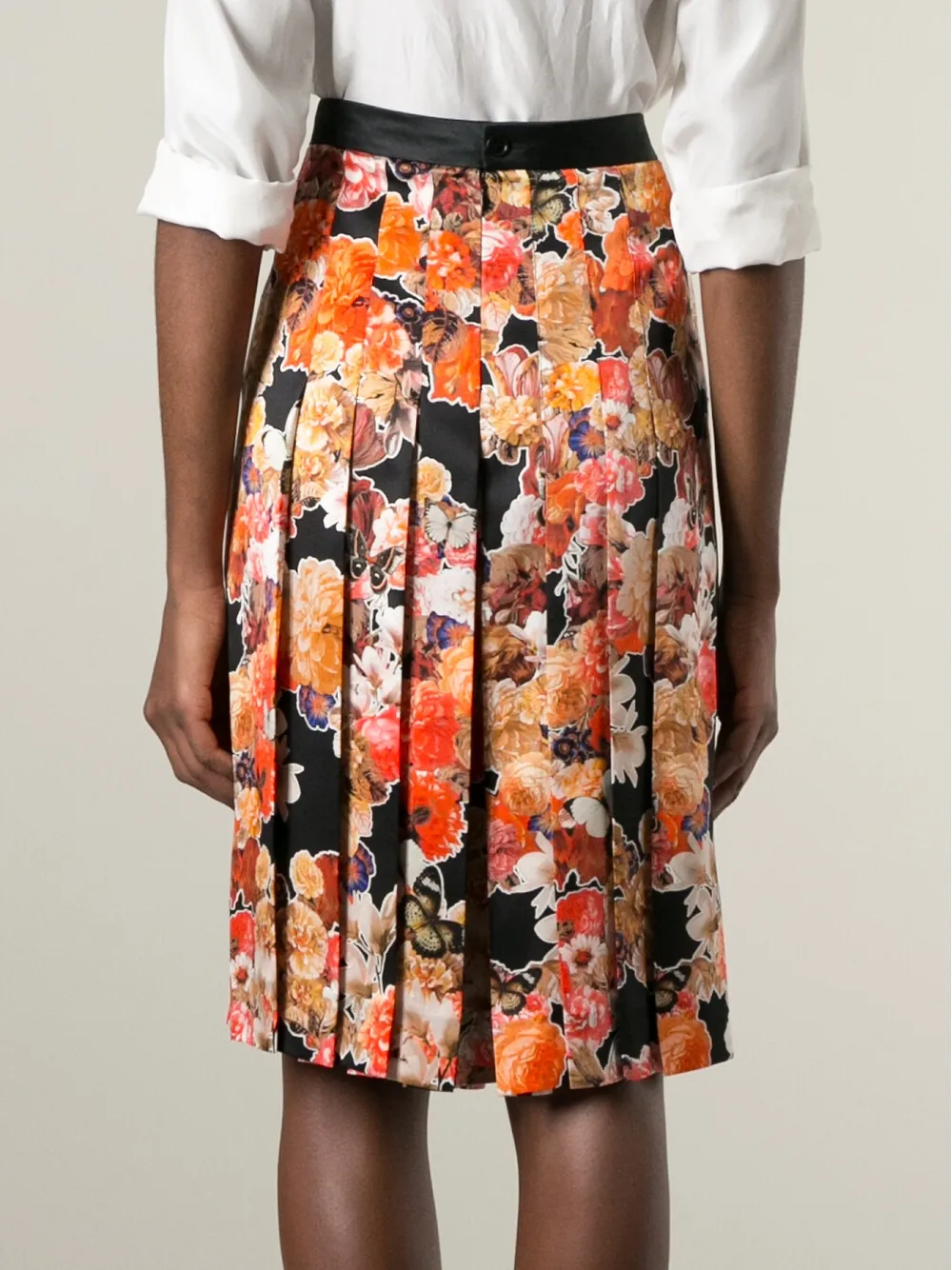 Givenchy floral pleated skirt Oranje