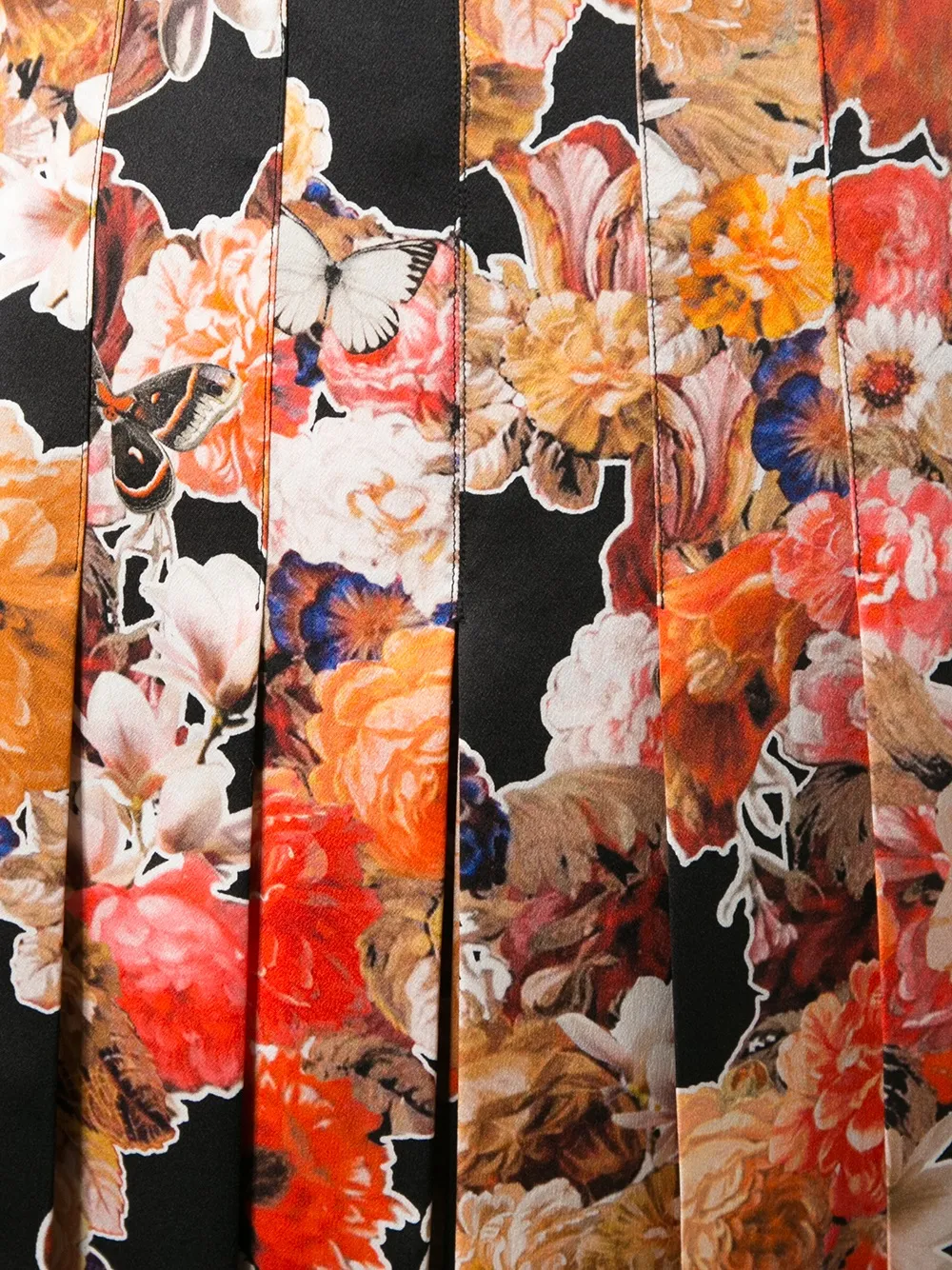 Givenchy floral pleated skirt Oranje