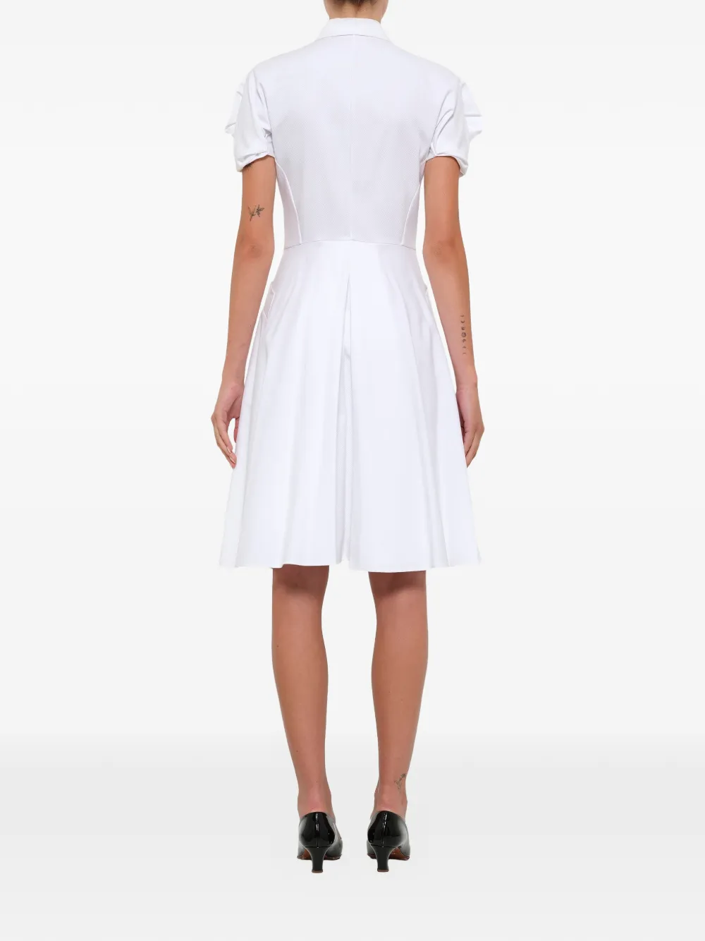  Alexander Mcqueen Hemdkleid Mit Glockenärmeln   Weiß 
