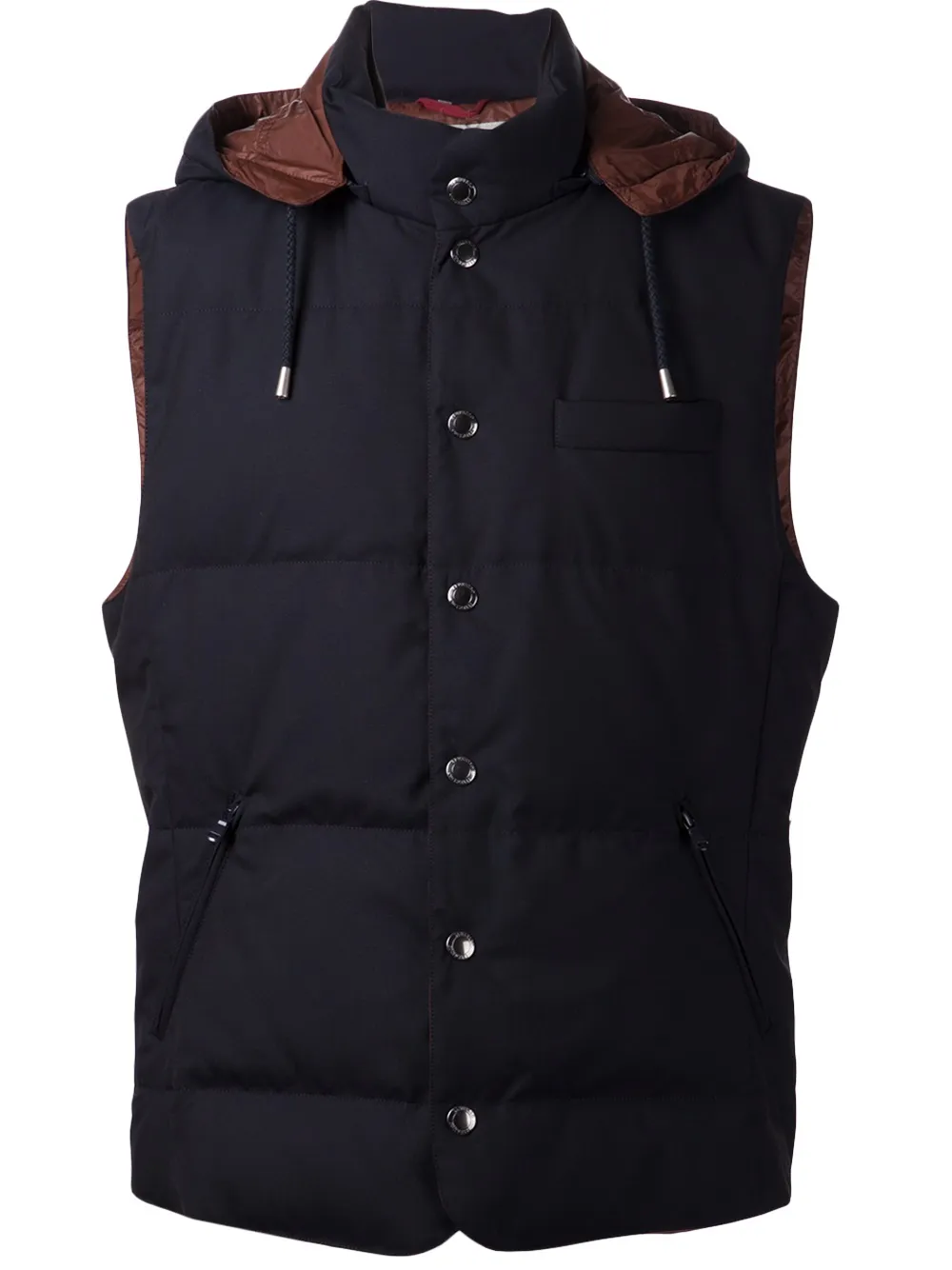 Brunello Cucinelli Steppweste mit Kapuze | Blau | Image 1