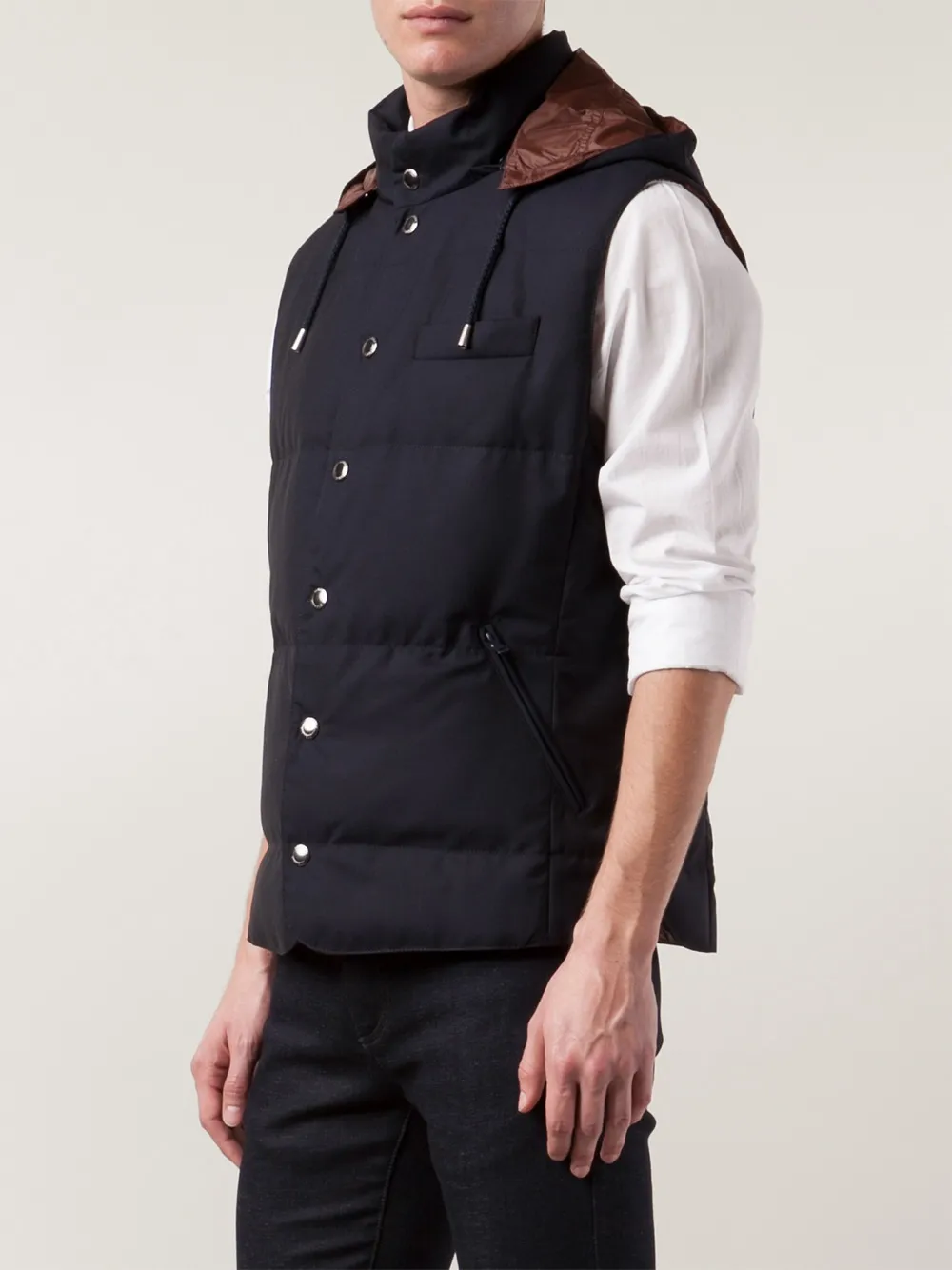 Brunello Cucinelli Bodywarmer met capuchon Blauw