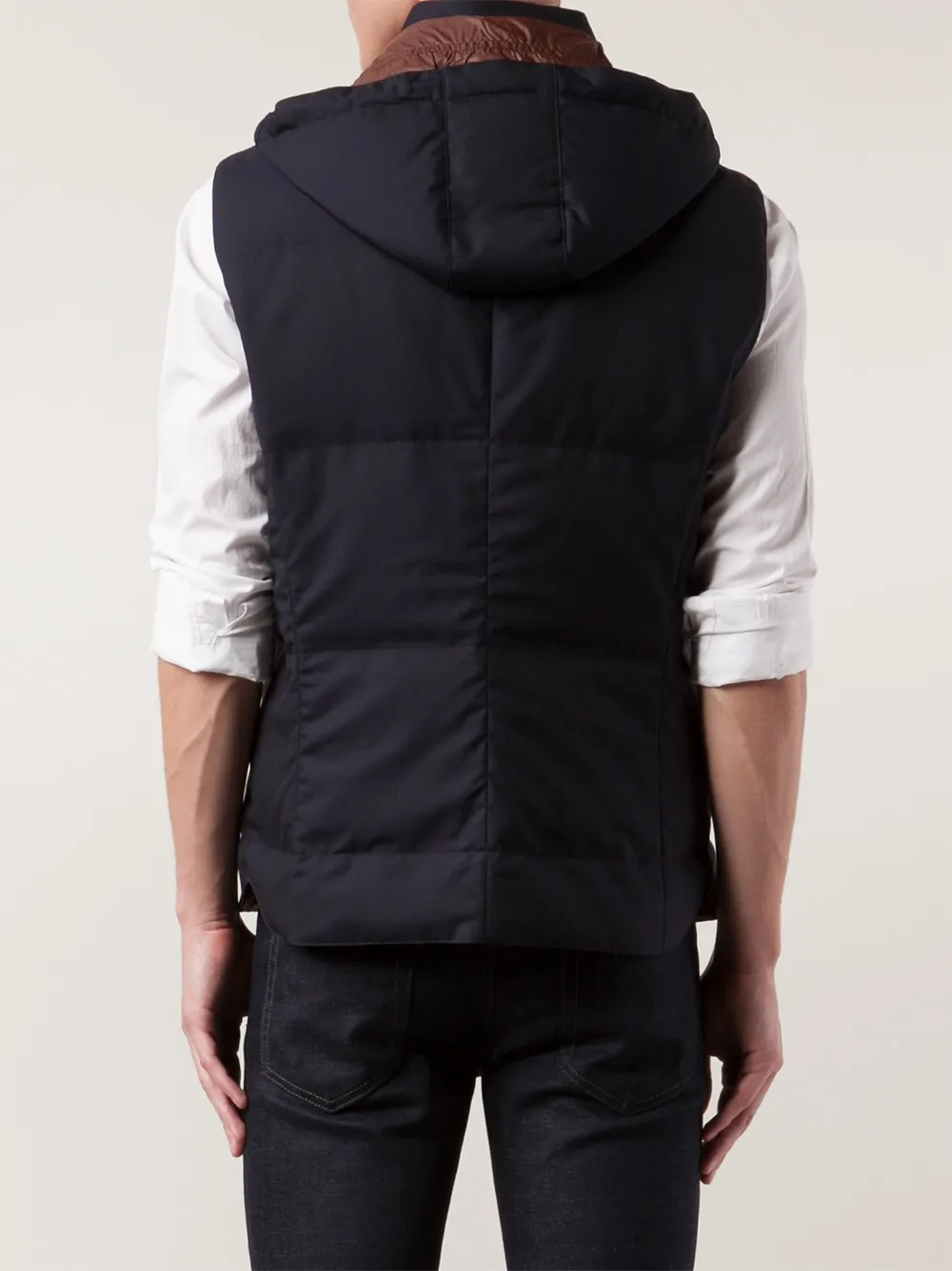 Brunello Cucinelli Bodywarmer met capuchon Blauw