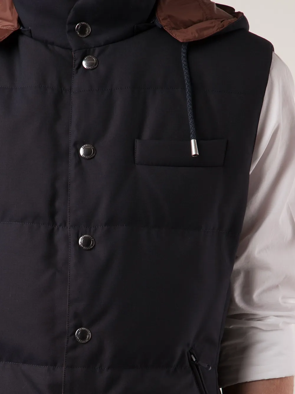 Brunello Cucinelli Bodywarmer met capuchon Blauw