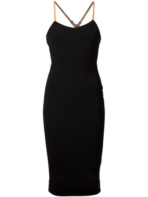 Victoria Beckham Leather Strap Fitted Dress - Farfetch