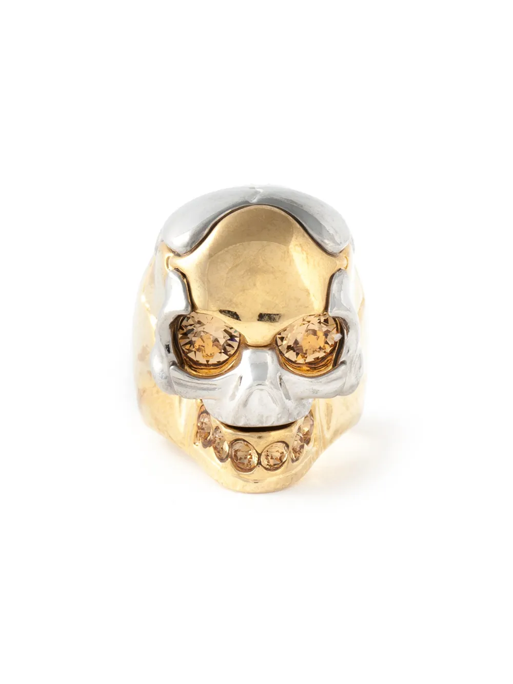 Alexander McQueen skull cocktail ring - Effetto metallizzato
