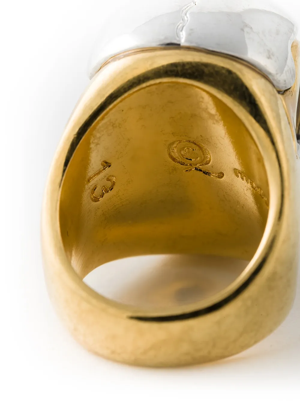  Alexander Mcqueen Kontrastierender Totenkopfring   Metallic 