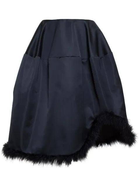 Simone Rocha feather trim A-line skirt