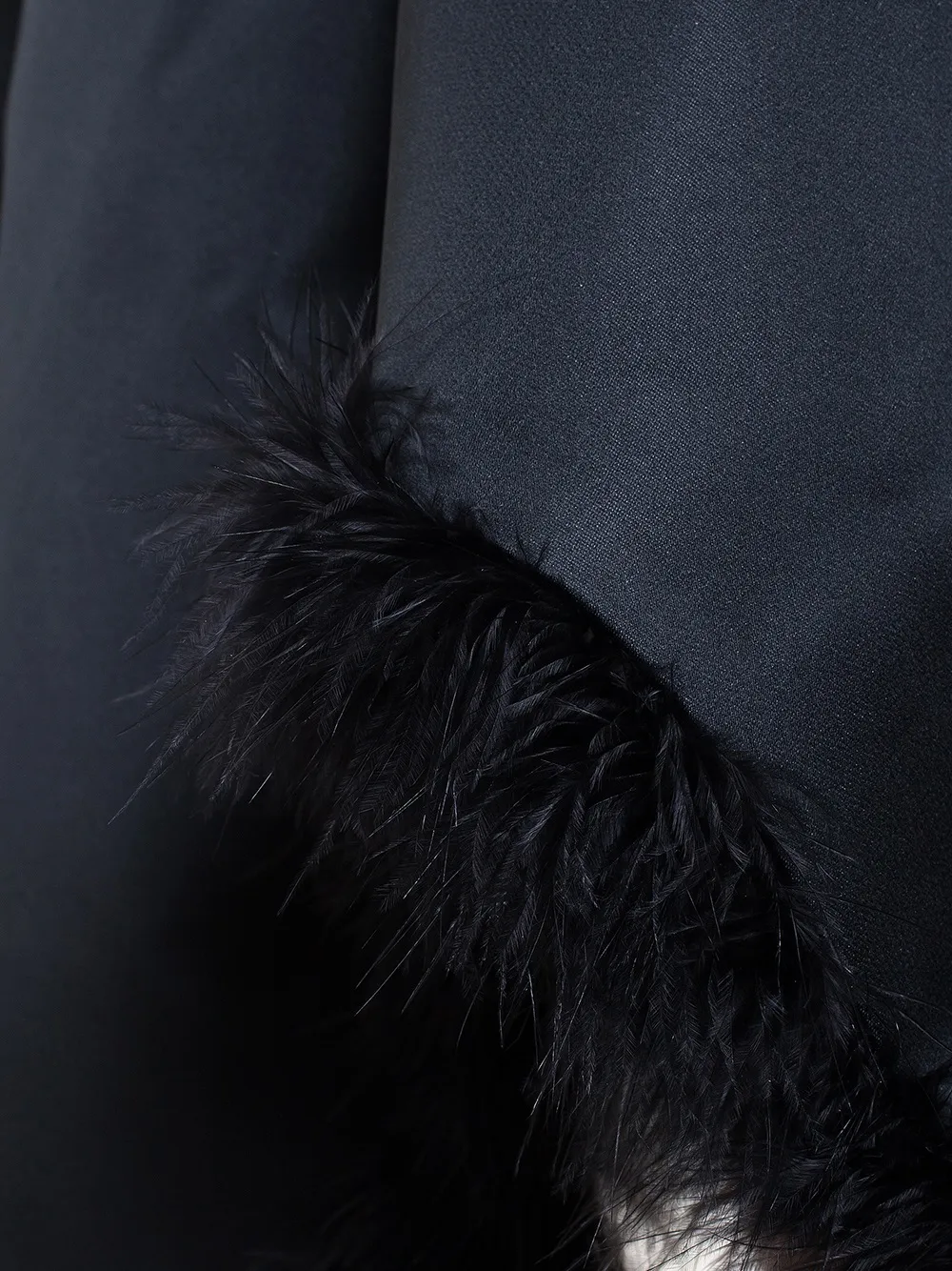 Simone Rocha feather trim A-line skirt Zwart