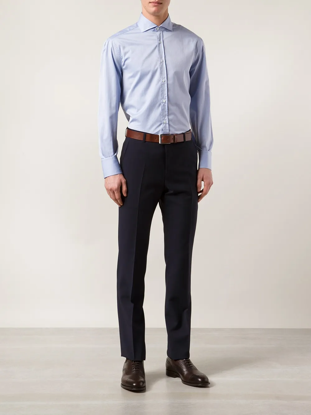 Brunello Cucinelli spread collar shirt - Blauw