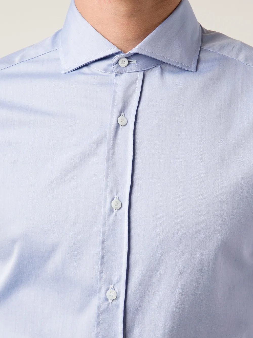 Brunello Cucinelli spread collar shirt Blauw