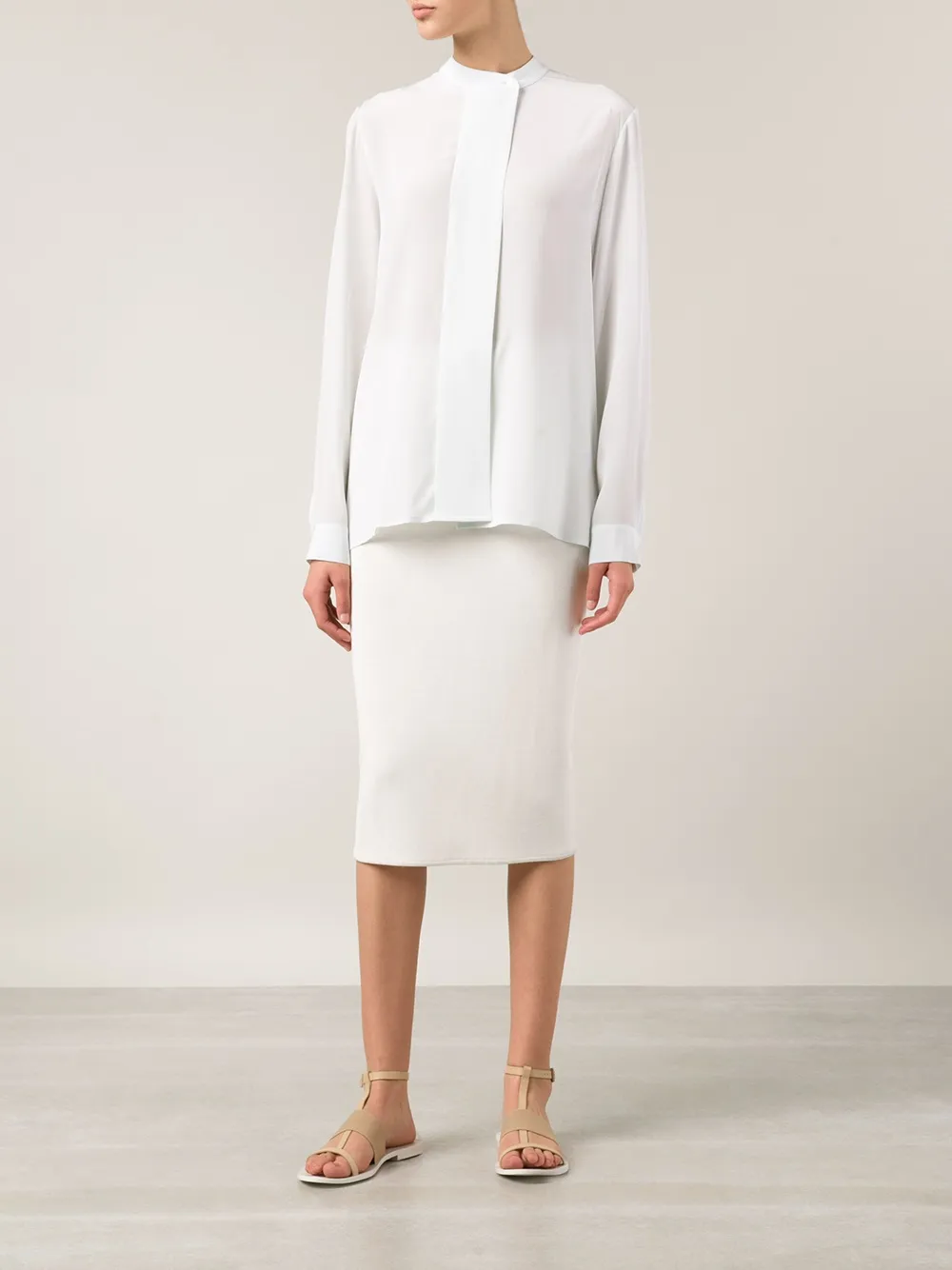 The Row band collar blouse - Groen