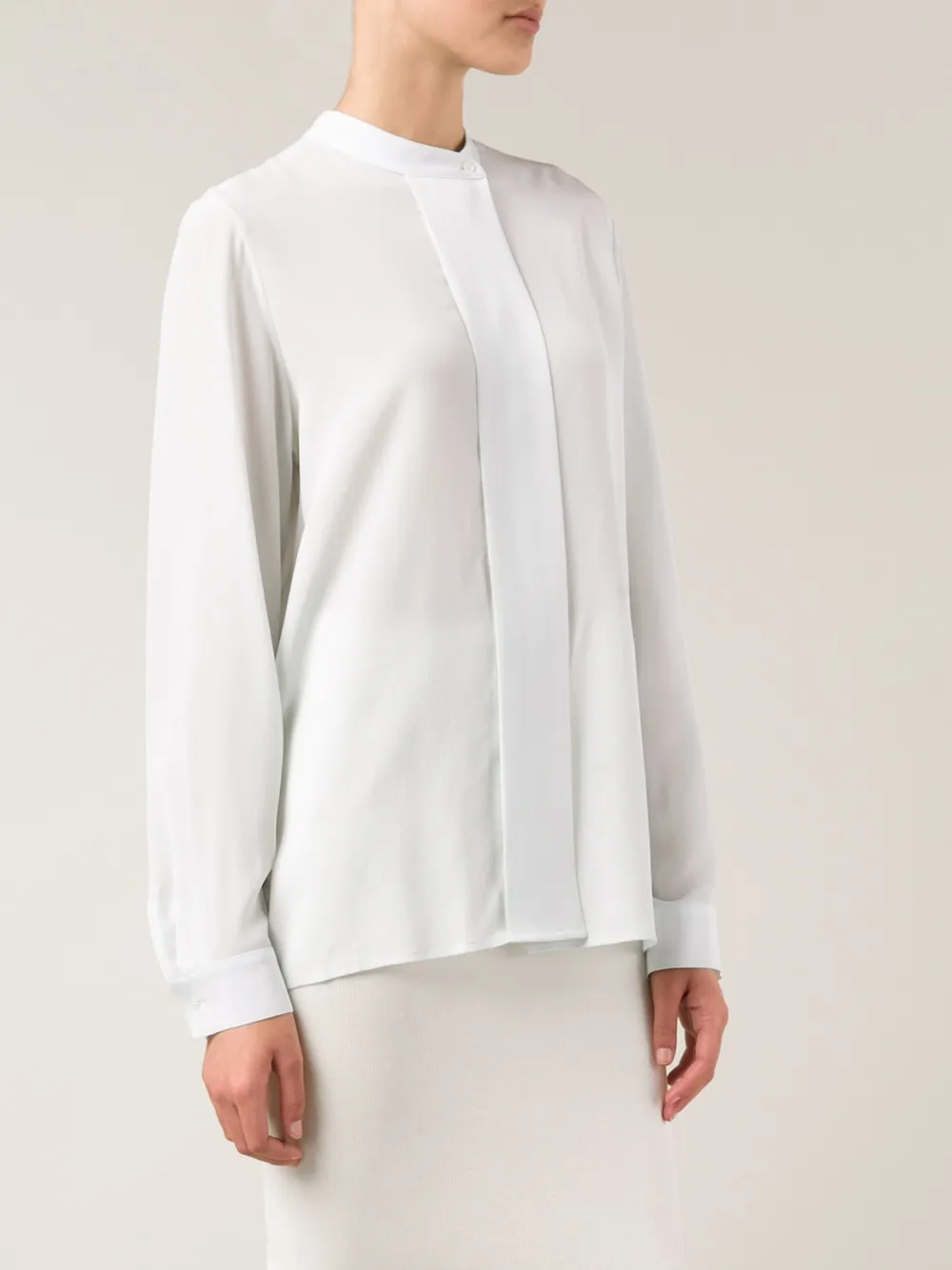 The Row band collar blouse Groen
