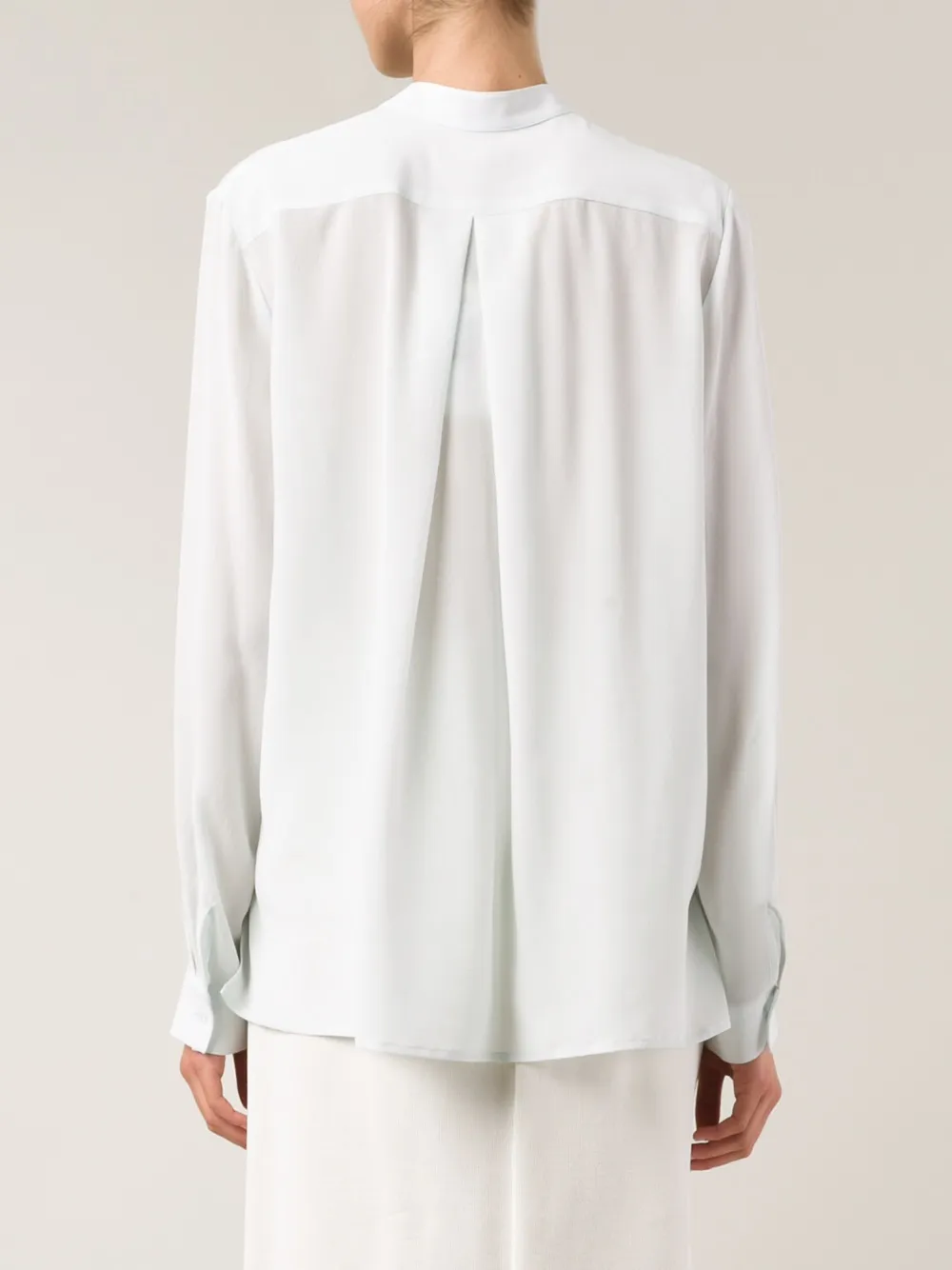 The Row band collar blouse Groen