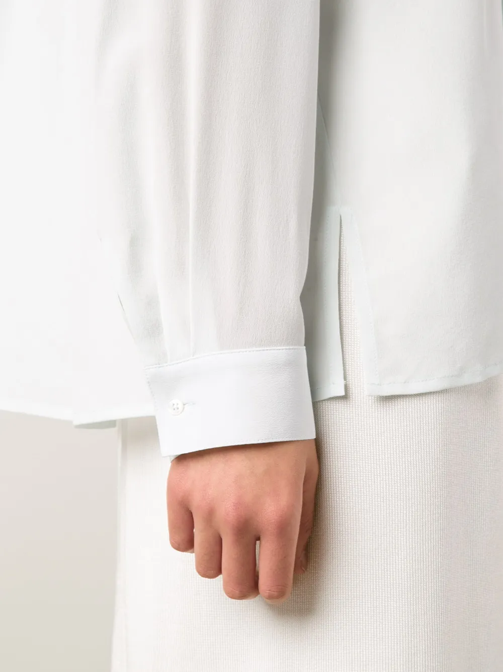 The Row band collar blouse Groen