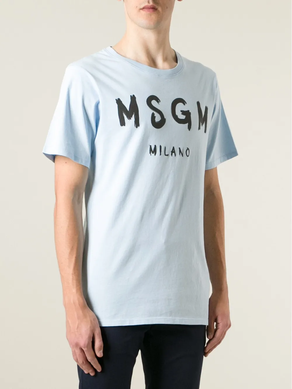 MSGM logo print T-shirt Blauw