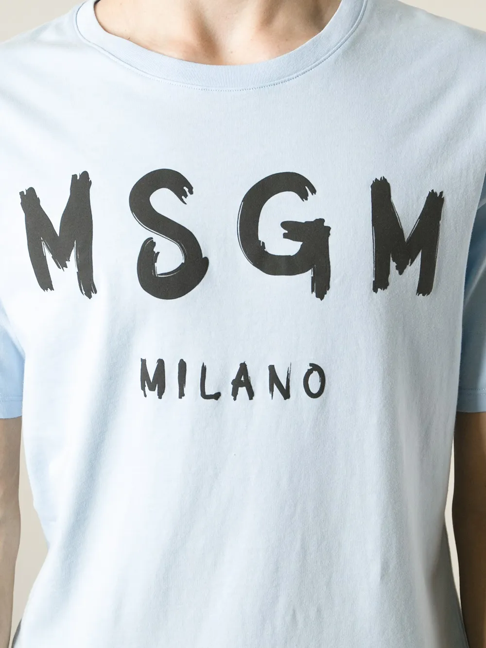 MSGM logo print T-shirt Blauw