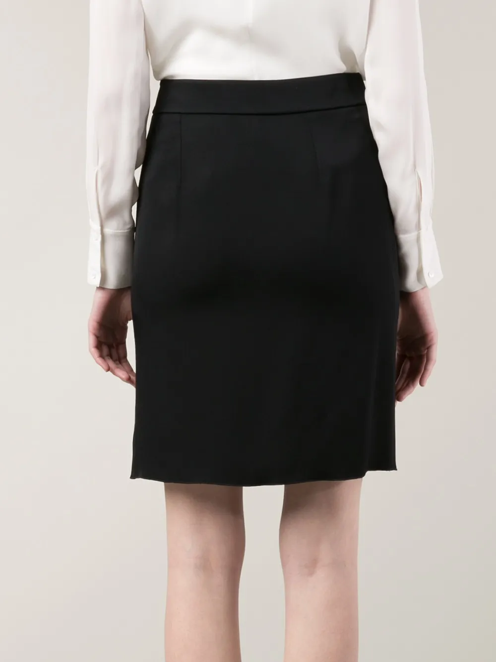 Lanvin Bow Detail Straight Skirt In Black