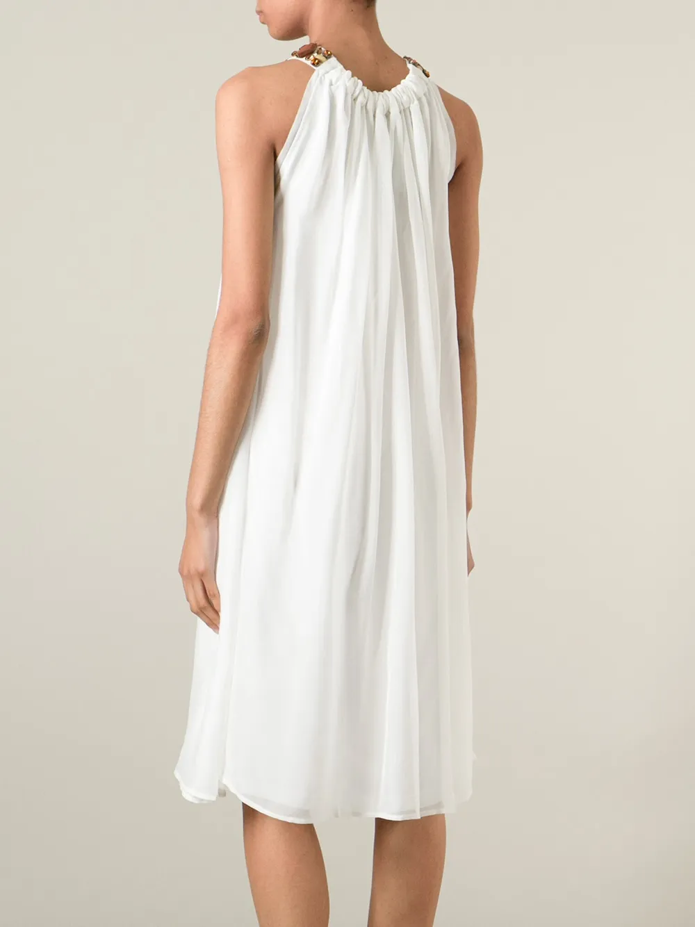 Lanvin embellished strap draped dress Wit