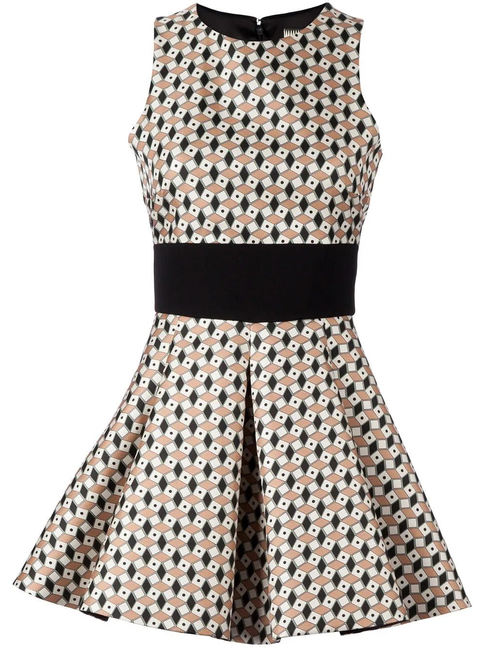 Fausto Puglisi graphic print flared dress | Black | Image 1