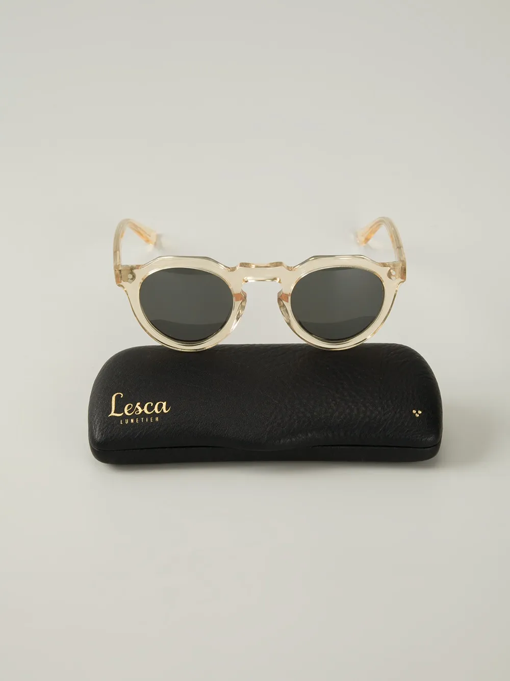  Lesca Transparent Frame Sunglasses - Yellow 
