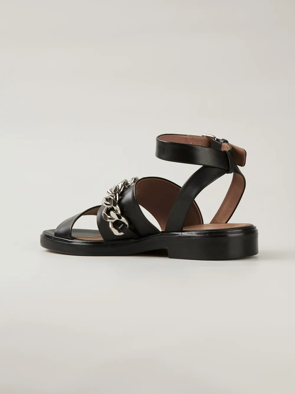 Givenchy chain trim sandals Zwart