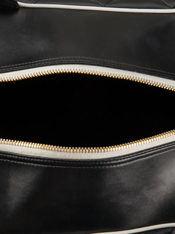 レ*ン様 CHANELブラックレザーキルティングバッグボストンバッグ CHANEL シャネル ヴィンテージ キルティング ボストンバッグ50