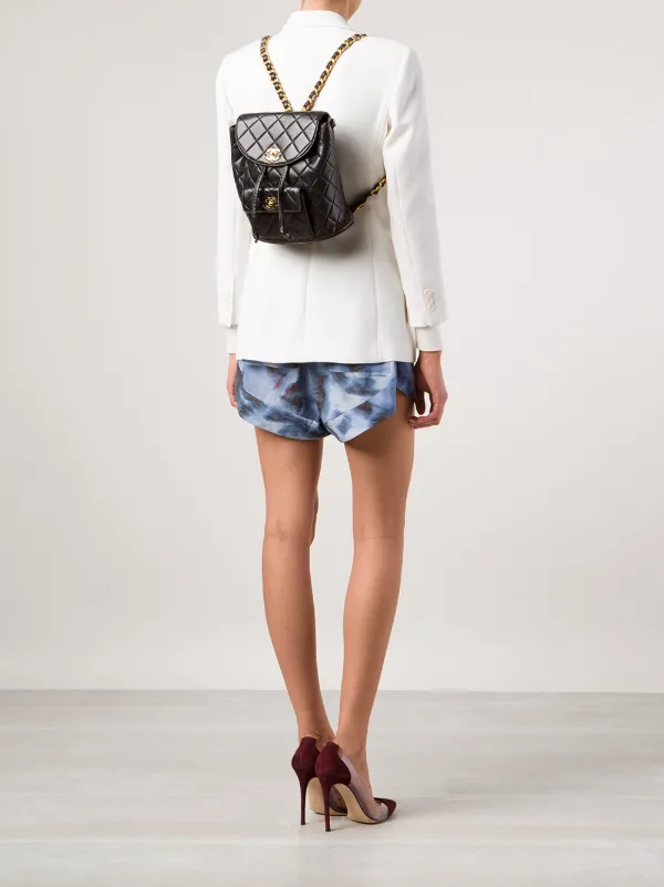 CHANEL ブラック キルティングバックパック