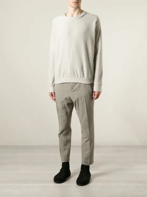 THE ELDER STATESMAN THE ELDER STATESMAN COOKED CASHMERE HERRING CREW NECK - NEUTRALS
