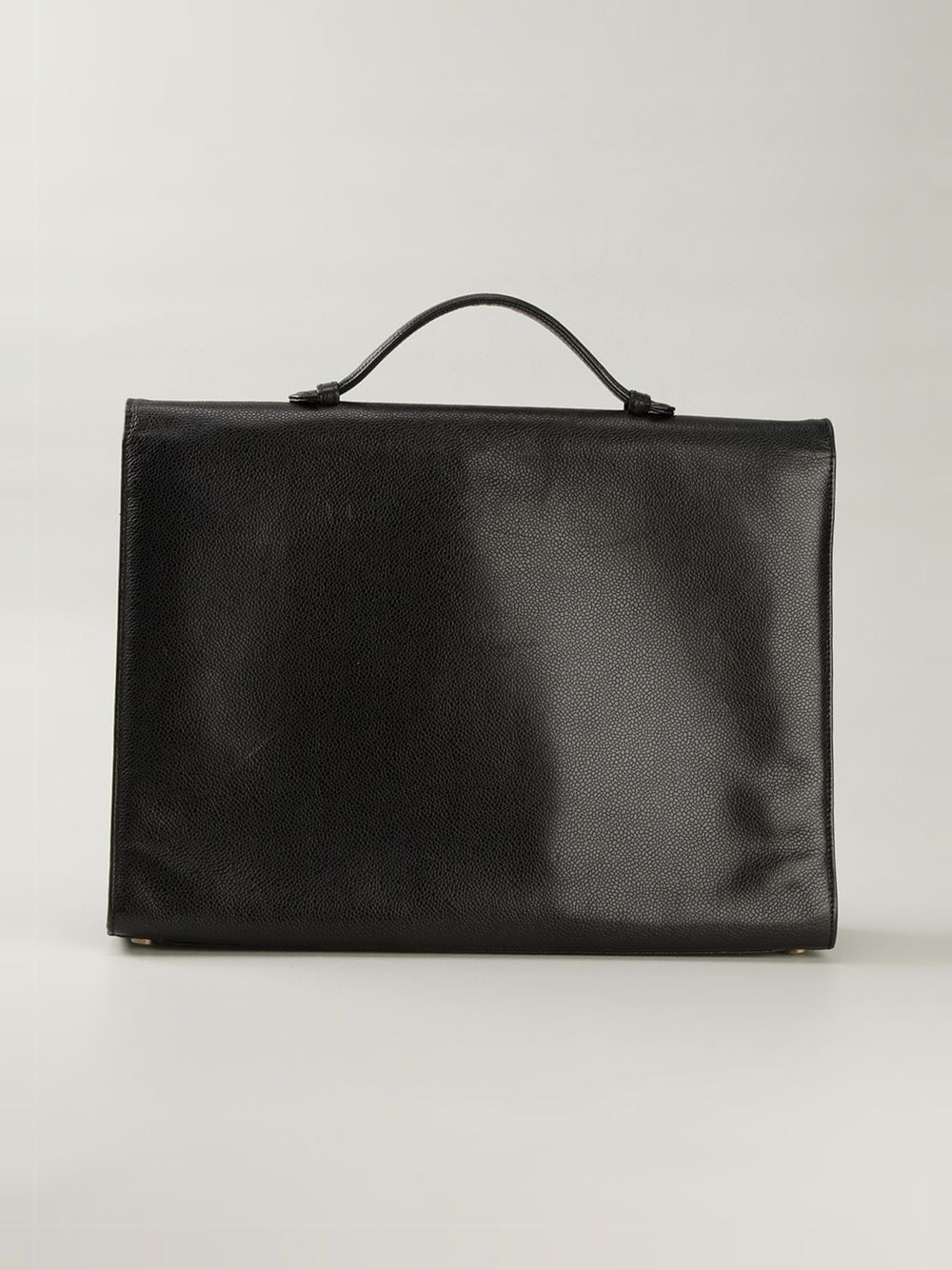 Pre-owned Chanel Logo Plaque Briefcase In Black