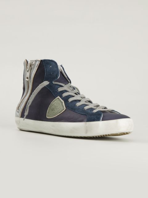 Philippe Model Logo Patch Panelled Sneakers - Farfetch