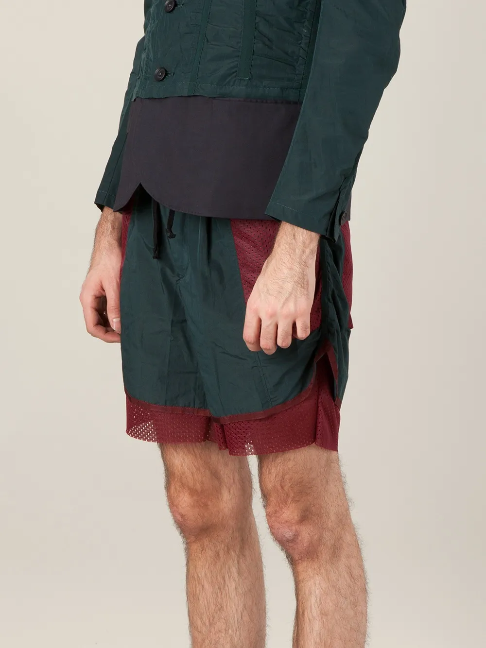 Kolor panelled jacket Groen