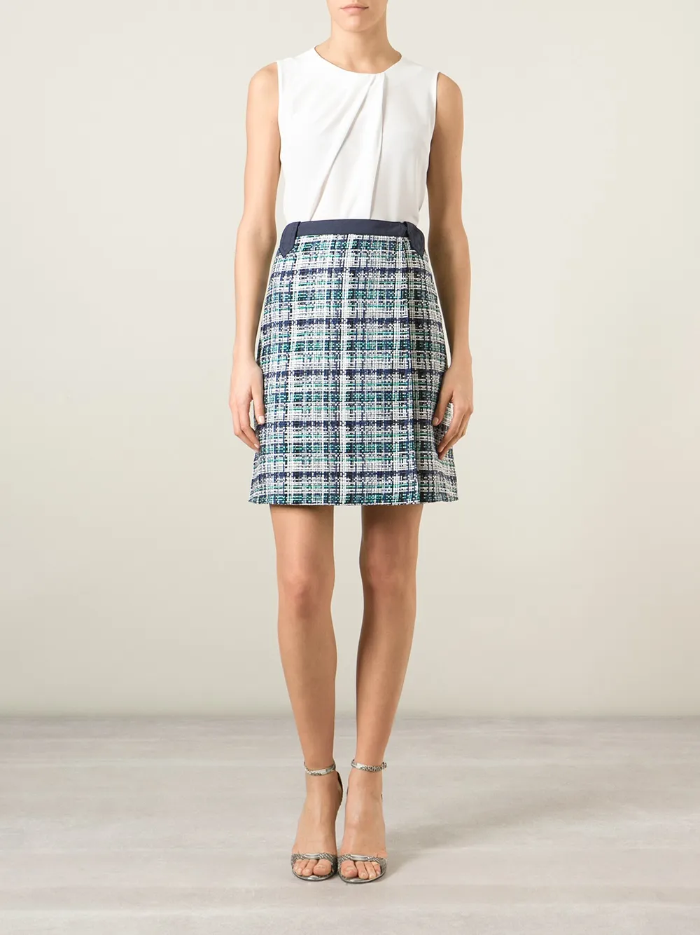 ETRO bouclé knit skirt - Blauw