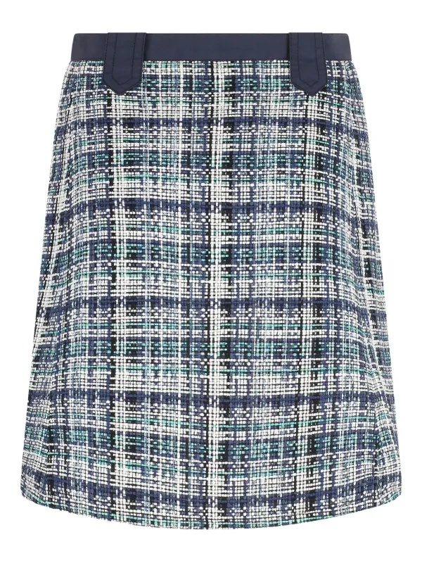Etro Bouclé-knit Midi Straight Skirt in Blue