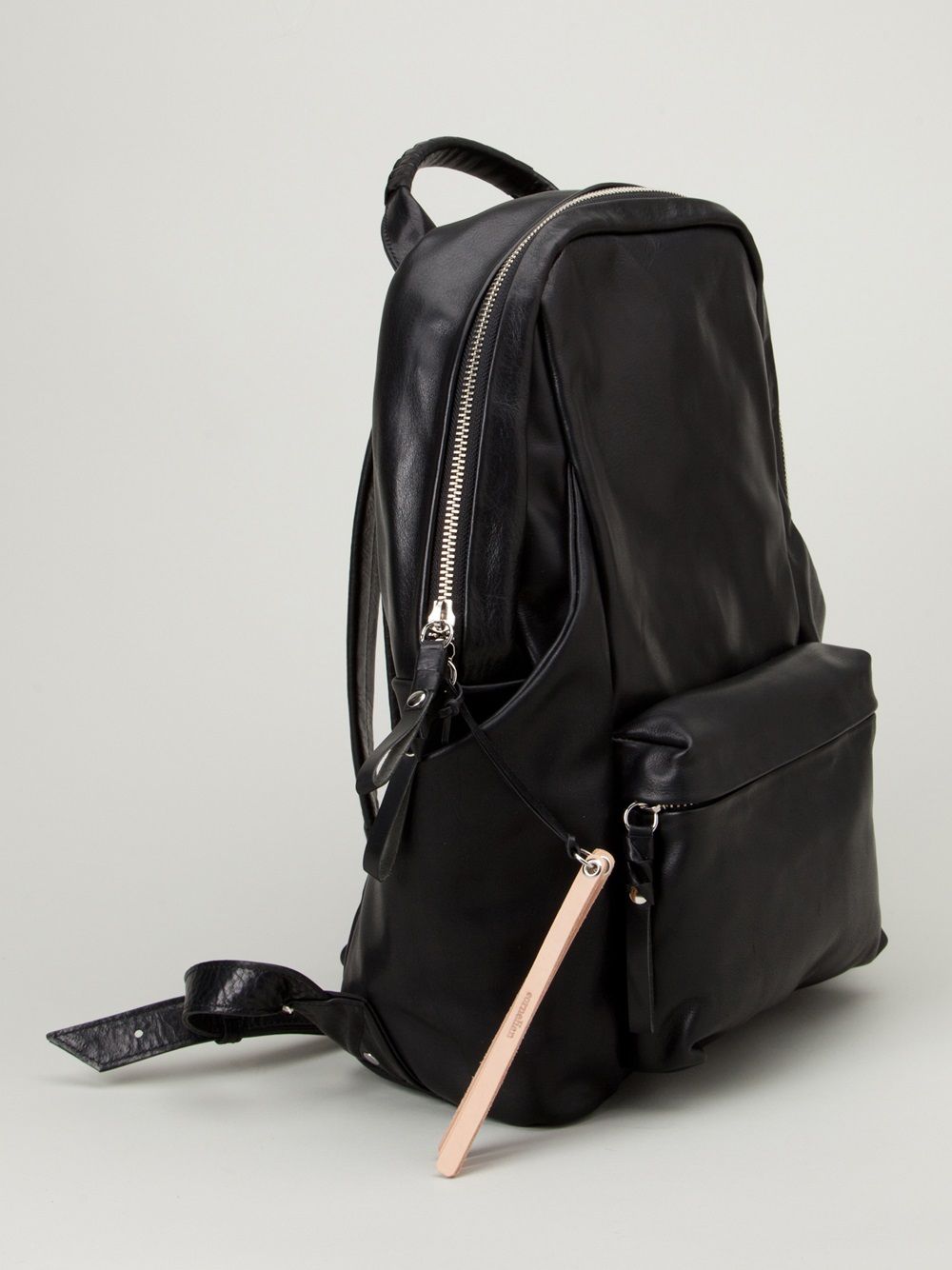 Cornelian Taurus By Daisuke Iwanaga structured leather backpack - Zwart