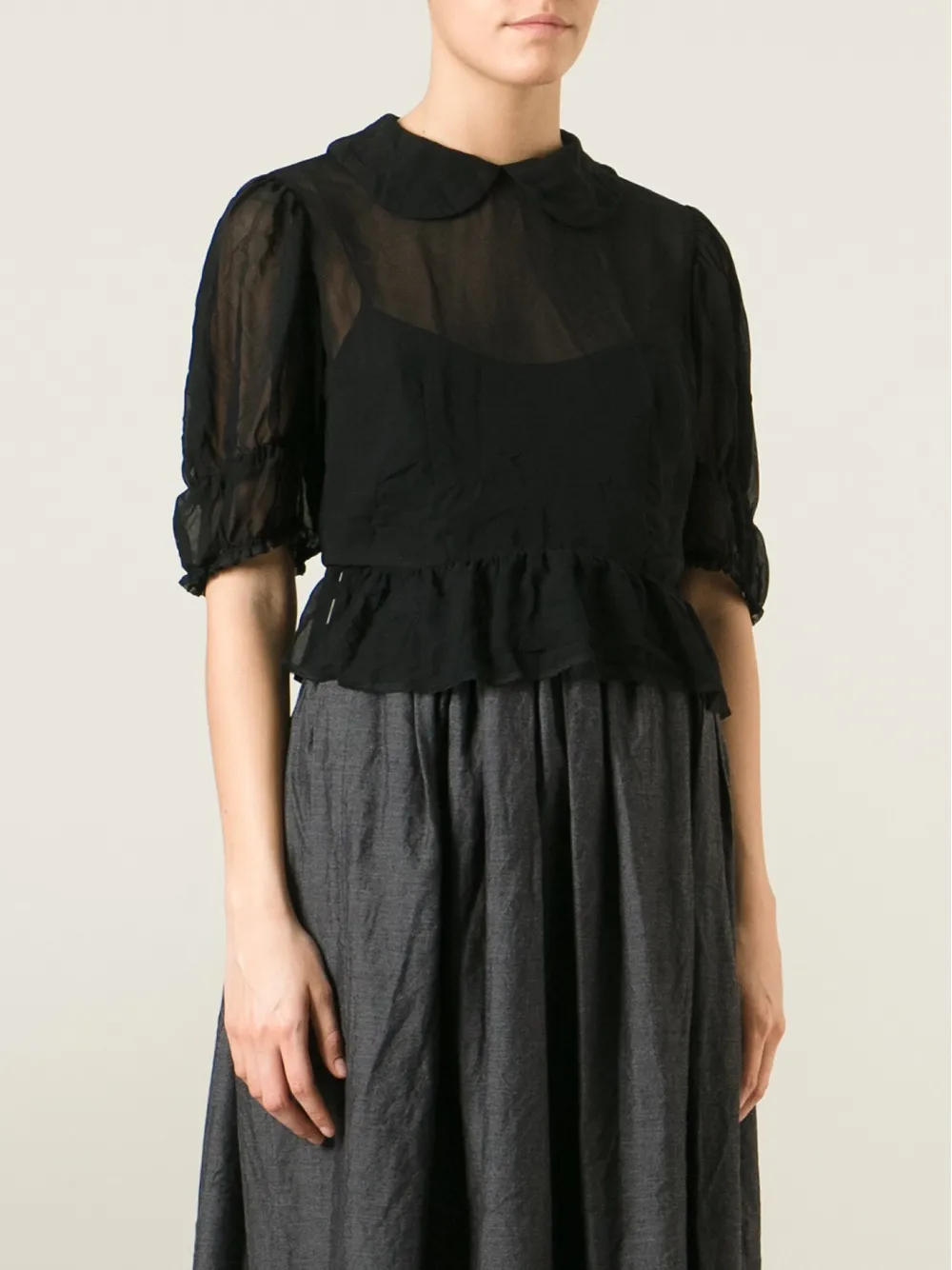 COMME DES GARÇONS PETER PAN COLLAR SHEER BLOUSE