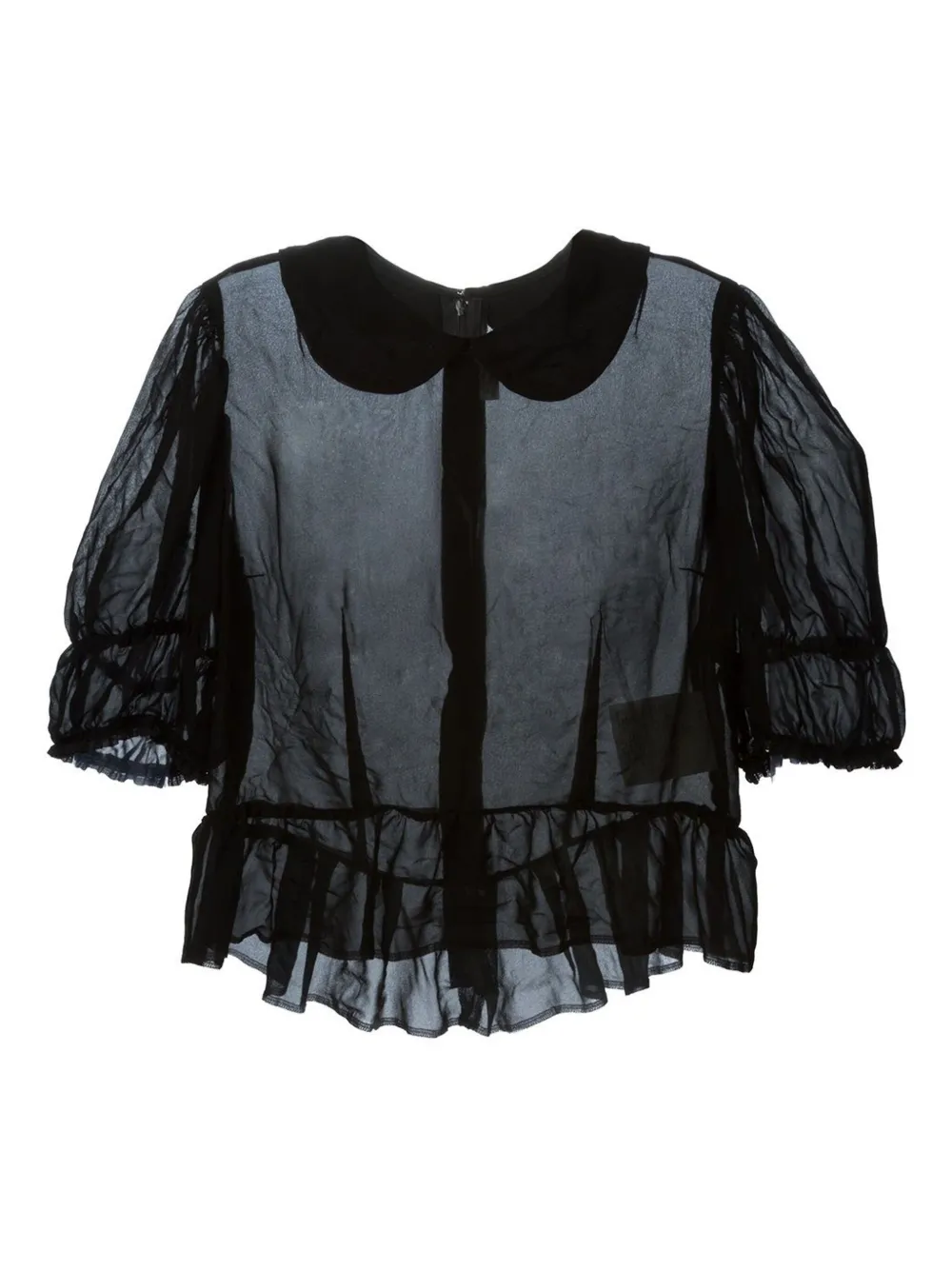 Comme Des Garçons Comme Des Garçons peter pan collar sheer blouse Zwart