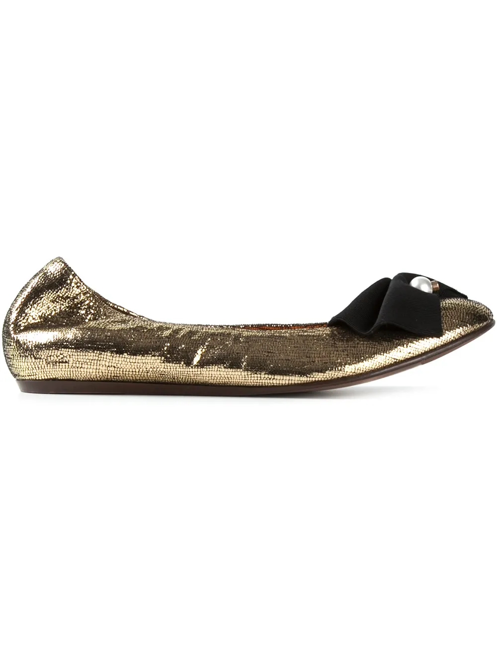 Lanvin pearl detail bow ballerinas - Effetto metallizzato