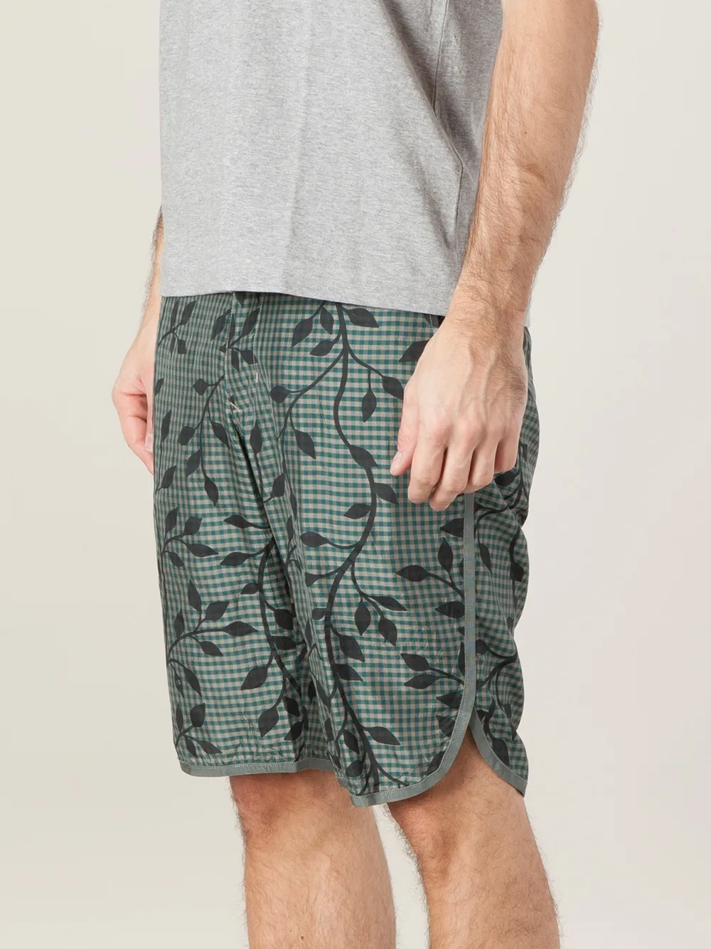  08sircus Shorts Mit Karo  Und Blumenmuster   Grün 