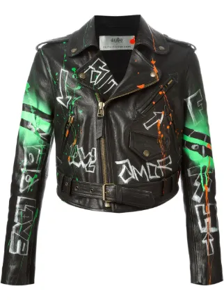 graffiti biker jacket