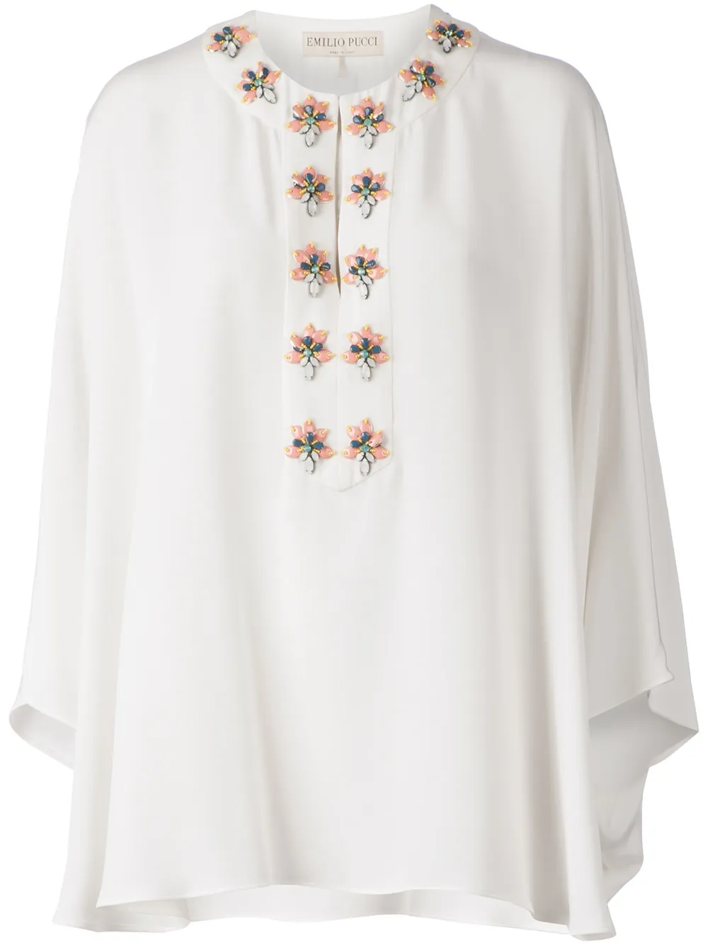 Pucci Embellished Tunic Top In White