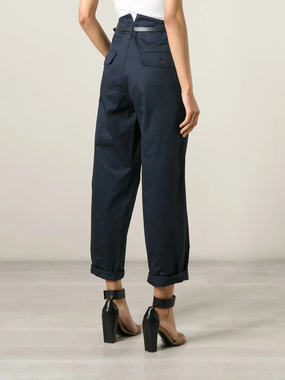 Golden Goose belted chino trousers Blauw