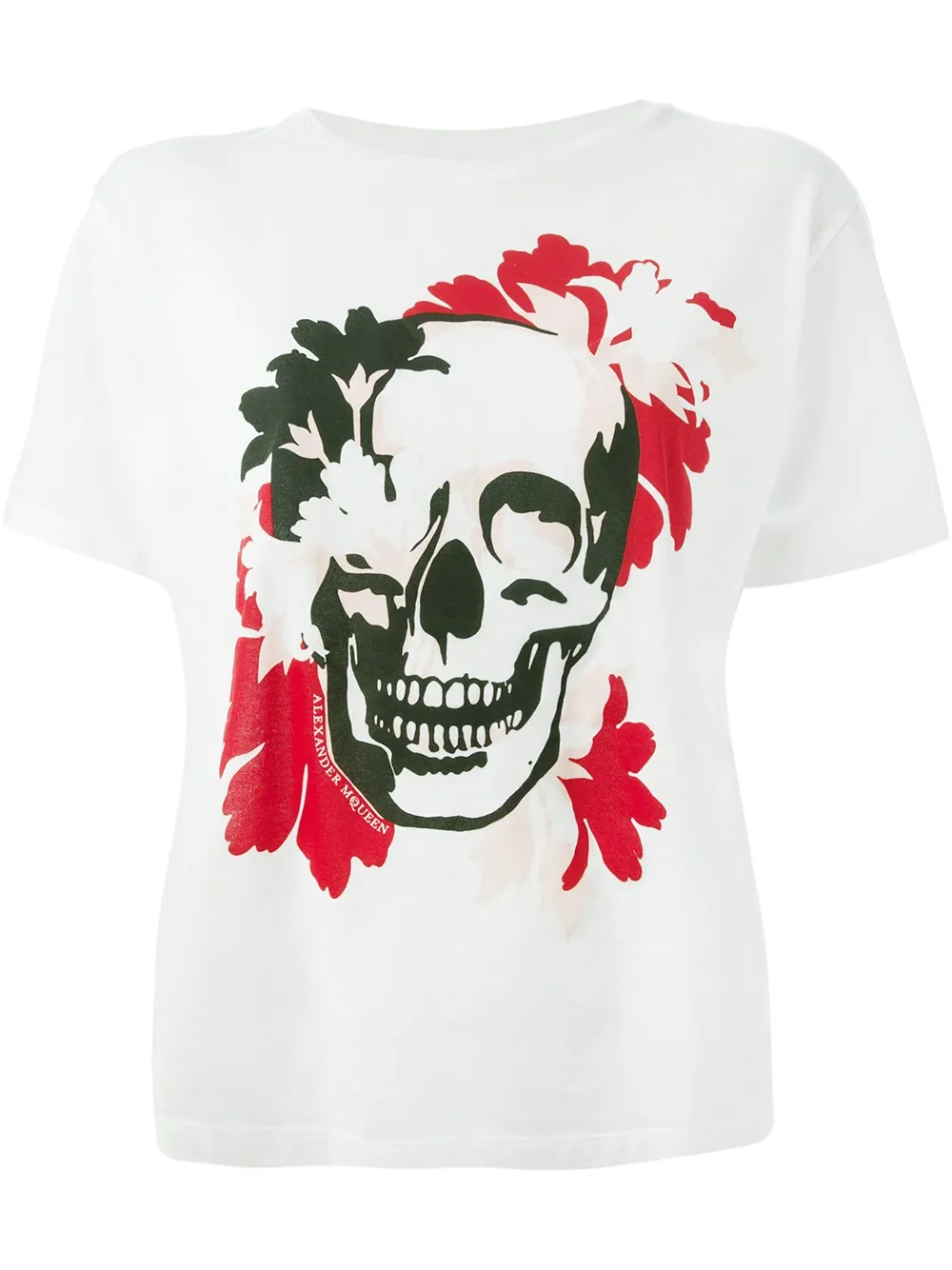 Alexander McQueen floral skull print T-shirt | White | Image 1