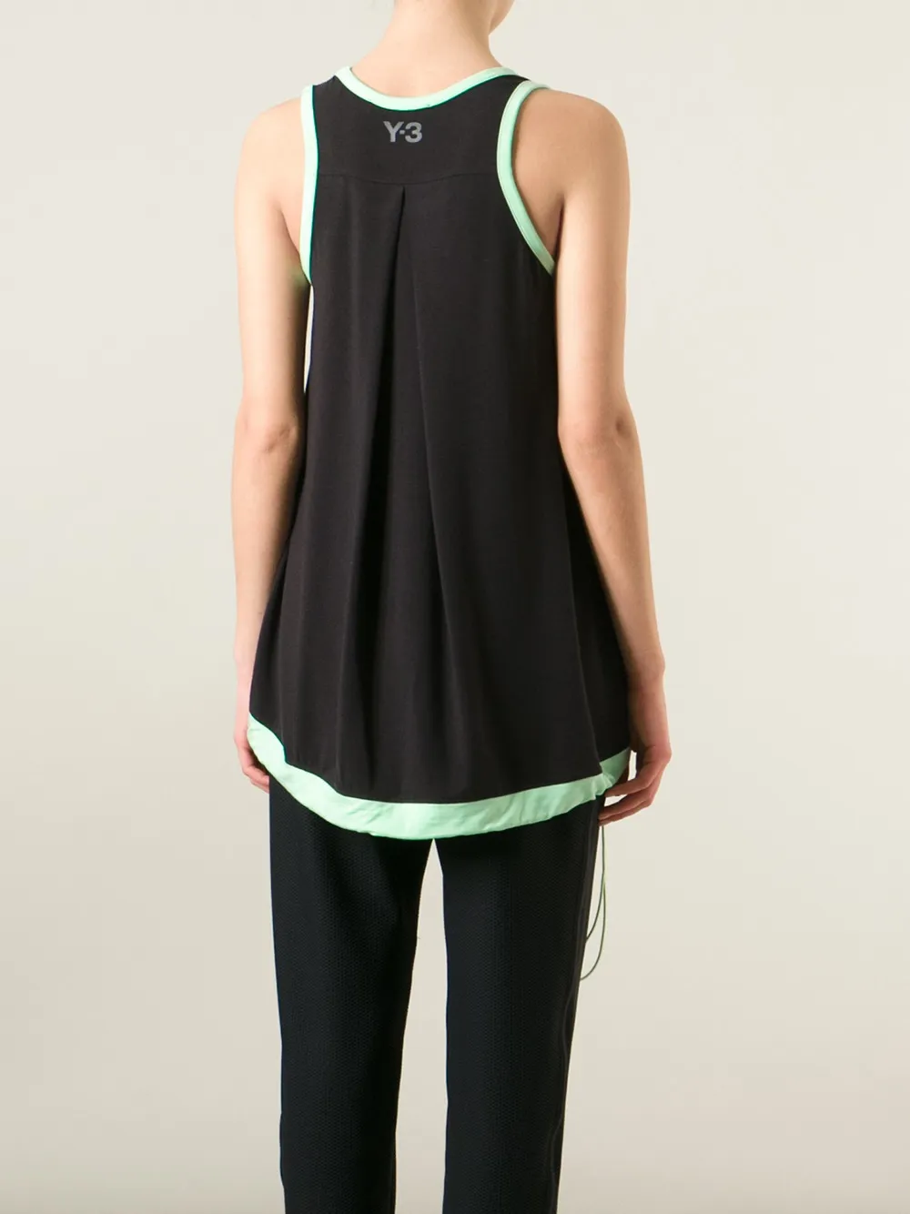 Y-3 drawstring hem tank top Zwart
