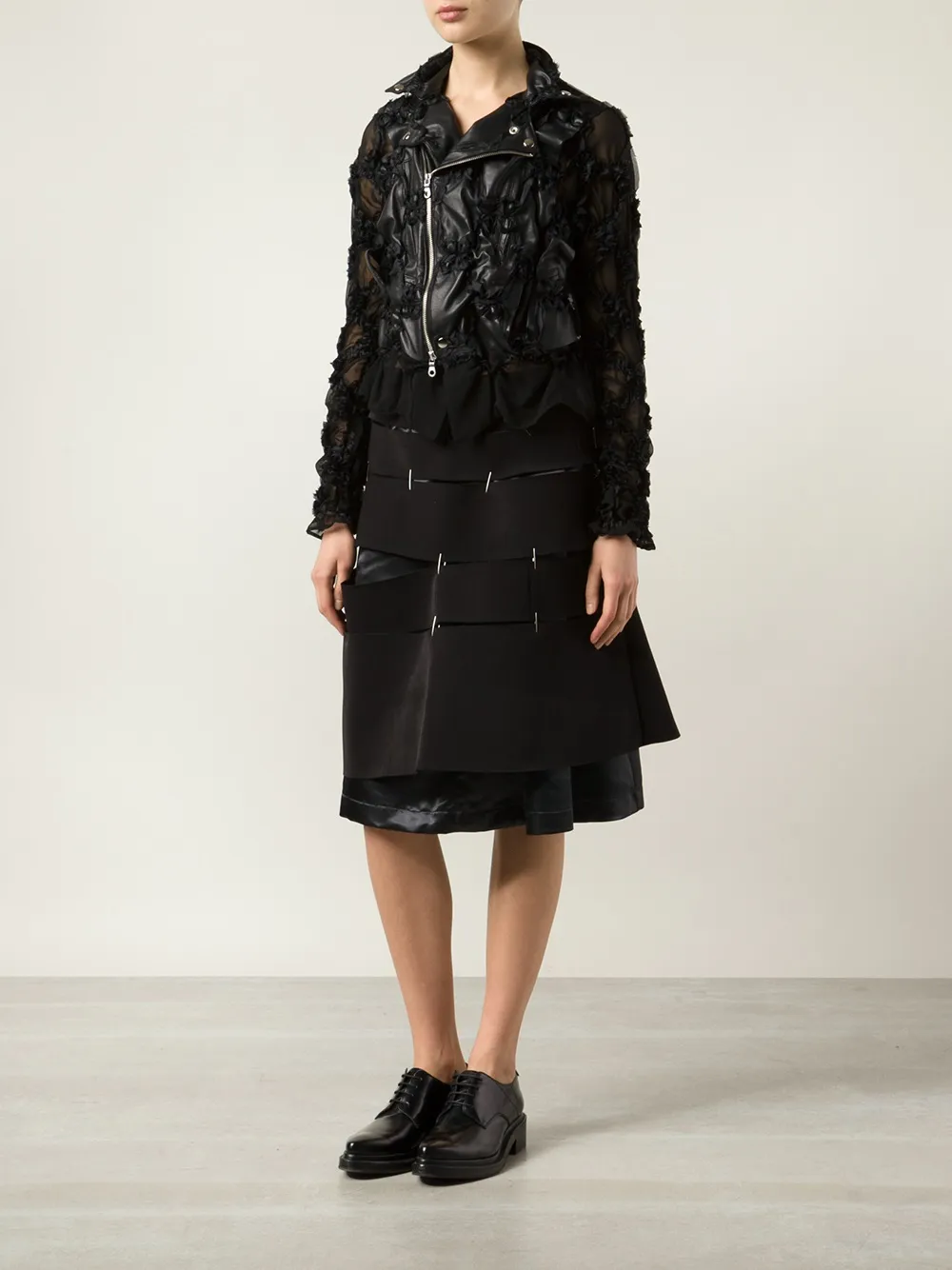appliqué biker jacket