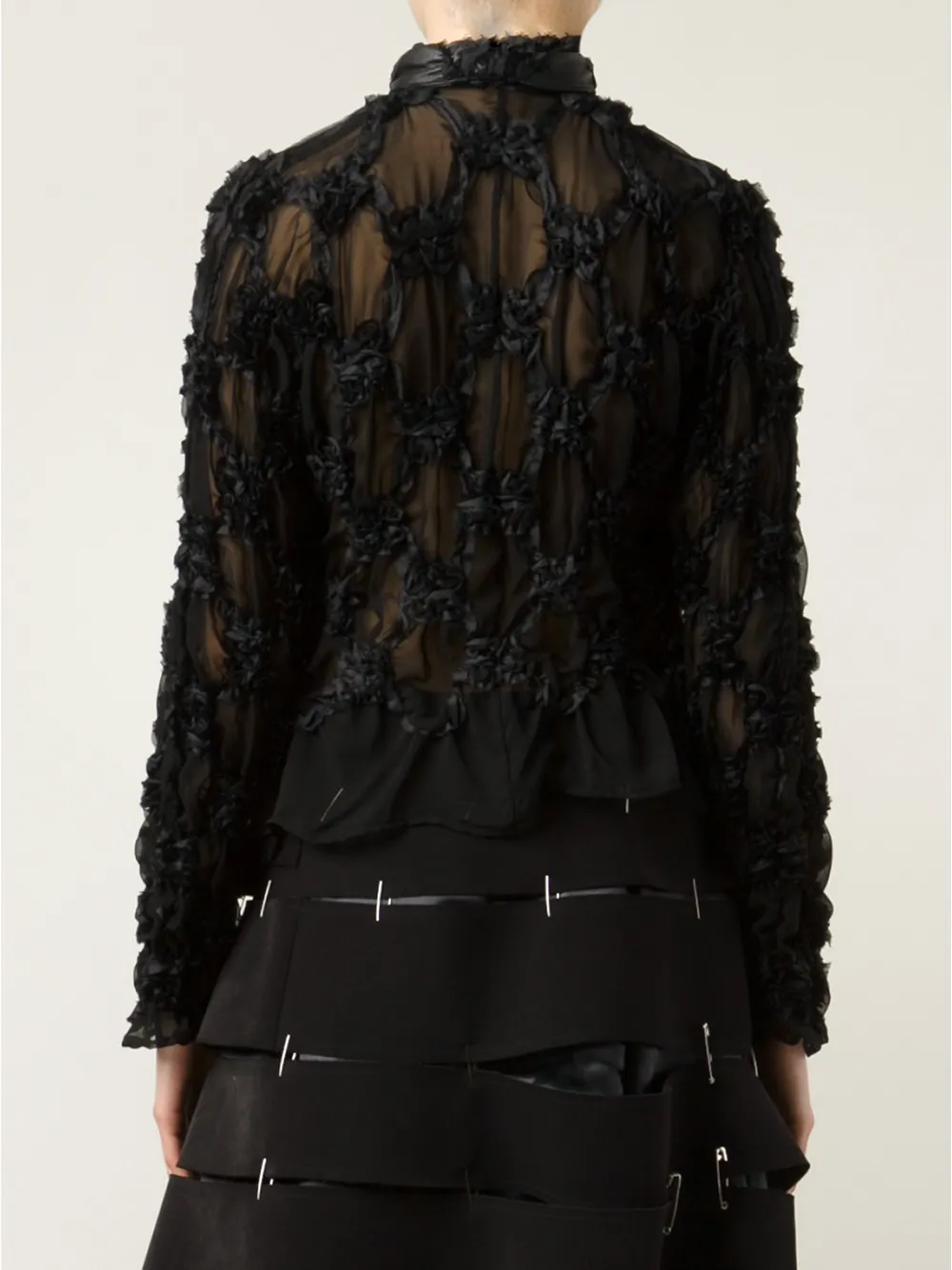 Noir Kei Ninomiya appliqué biker jacket Zwart