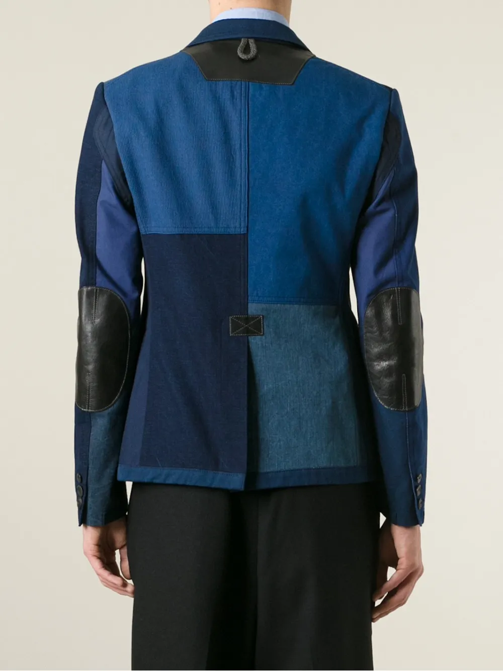 Junya Watanabe MAN patchwork blazer Blauw