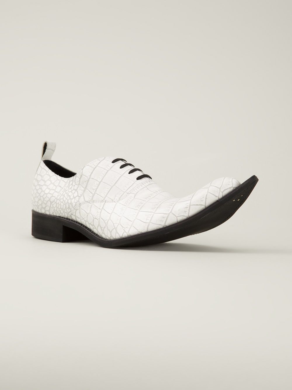 Comme des Garçons Homme Plus crocodile effect lace-up shoes - Wit