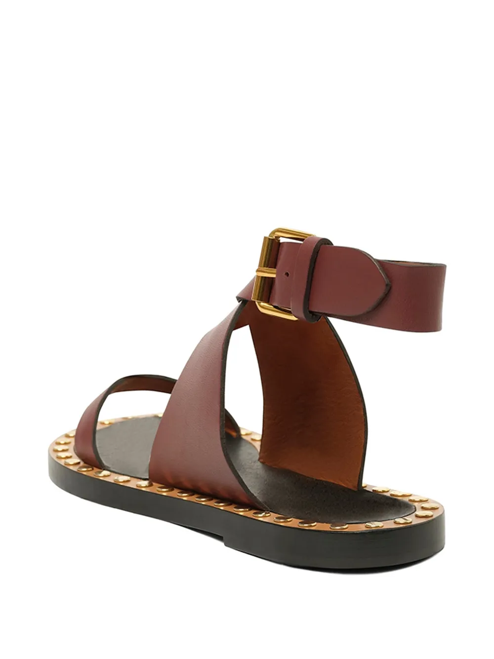 ISABEL MARANT Janis platte sandalen met studs Bruin