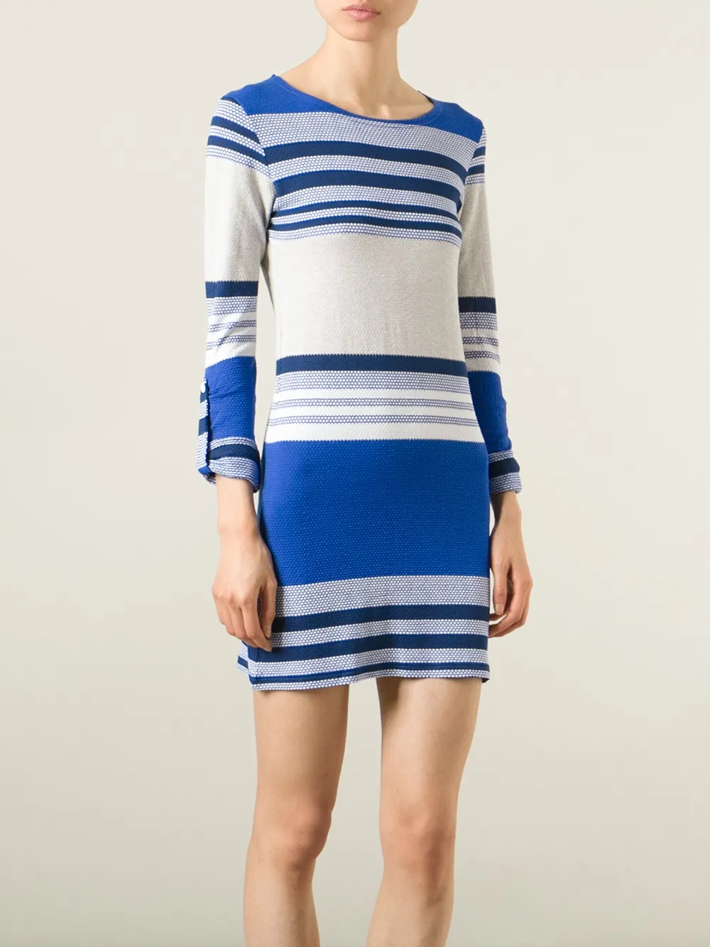 Melissa Odabash Maddie gestreepte jurk Blauw