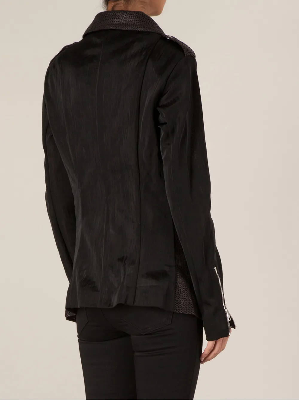 Giorgio Brato Distressed Mesh Biker Jacket In Black